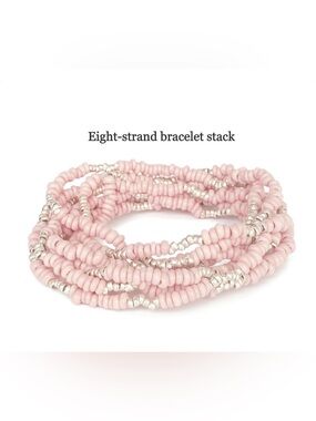NWT - Kai Lani Blush Seed Bead Bracelet Stack (8 in total) 6”- 7”